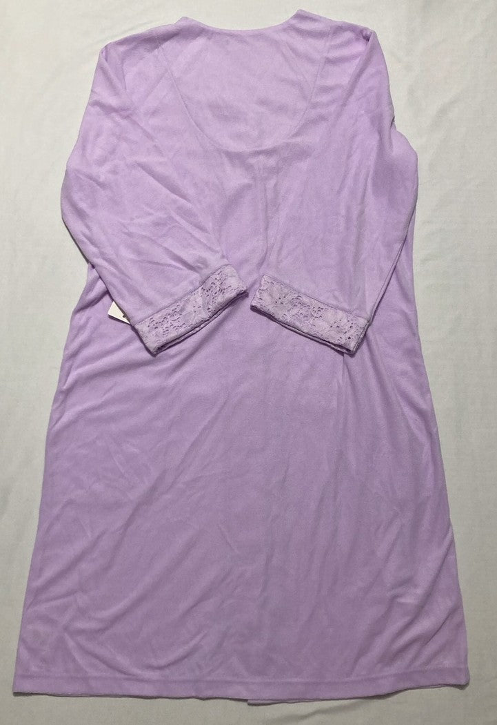 MISS ELANE Essentials Terry Short Snap Robe LAVENDER S