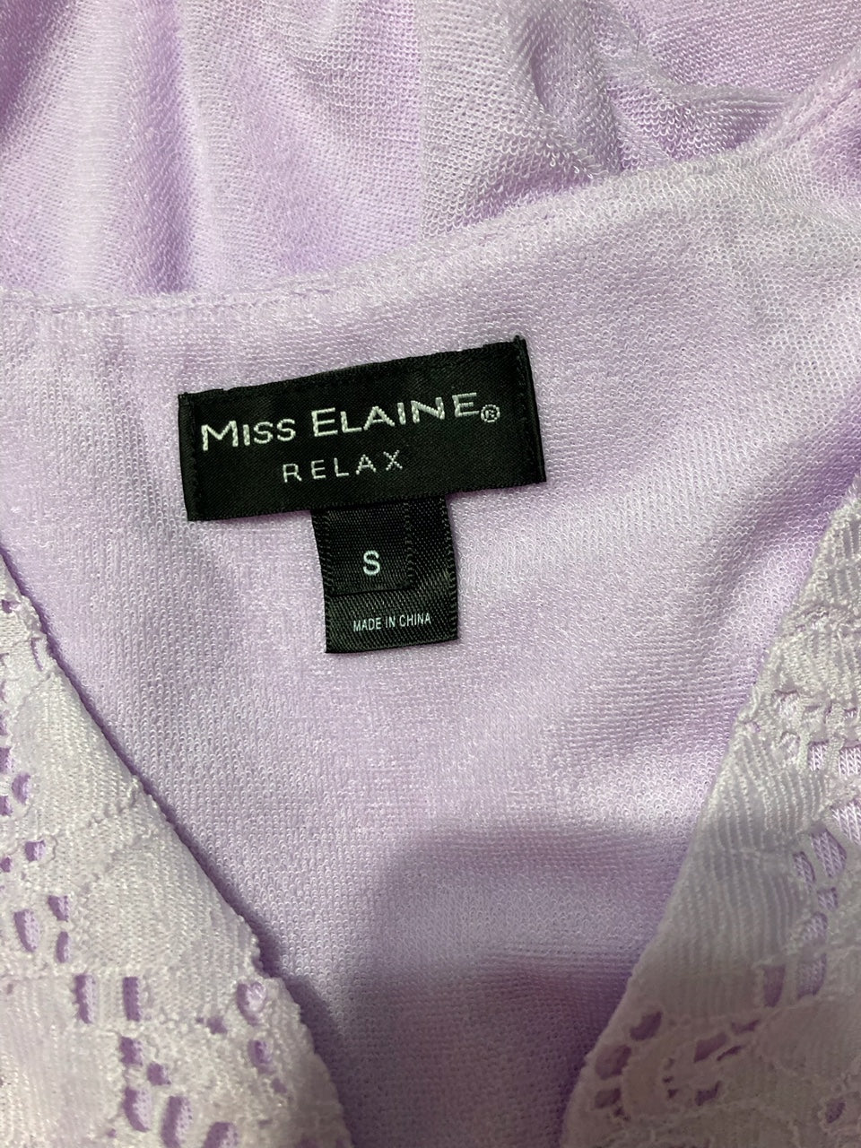 MISS ELANE Essentials Terry Short Snap Robe LAVENDER S