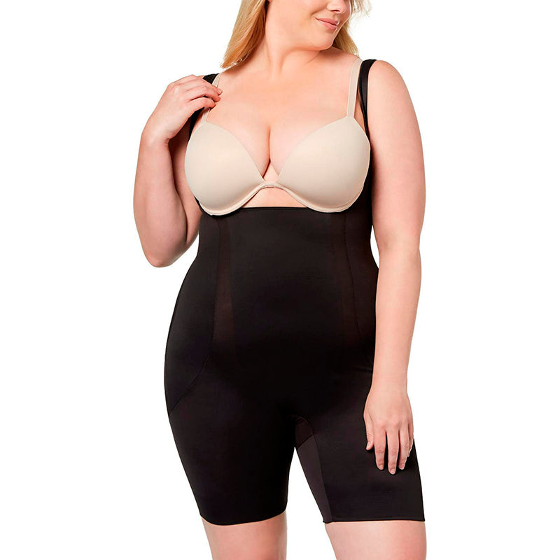 Miraclesuit Womens Shaping Slimming Mid-Thigh Bodysuit Black XL