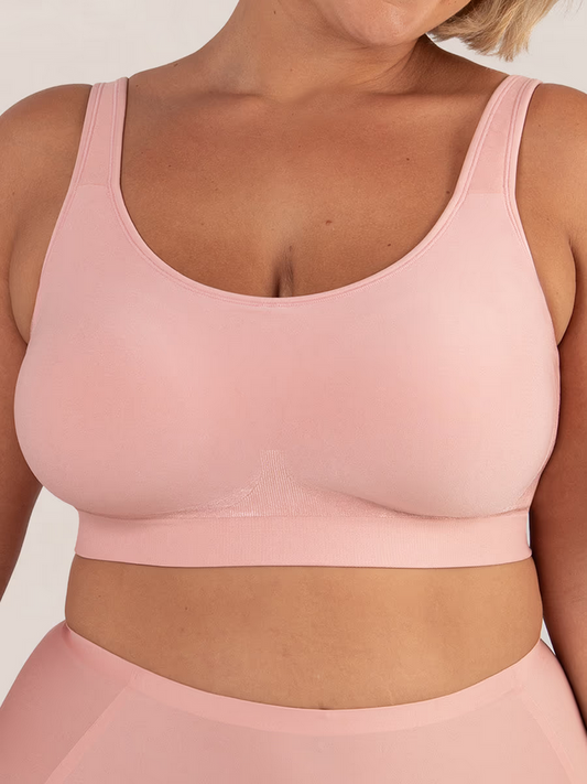 SHAPERMINT Essentials Daily Comfort Wireless Contour Bra ROSE L