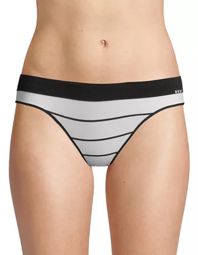NWD DKNY Seamless Litewear Thong Panty WHITE/BLACK M