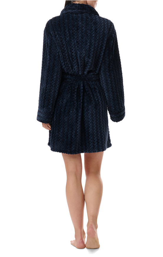 TOMMY HILFIGER Long Sleeve Plush Robe NAVY L/XL