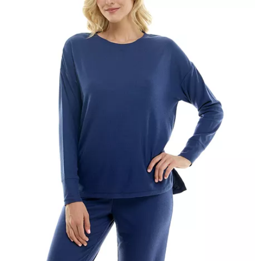 ROUDELAIN Waffle-Knit Pajamas Top NAVY XS