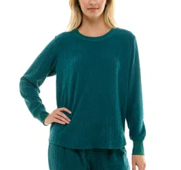 ROUDELAIN Waffle-Knit Pajamas Top TEAL EDEN XS