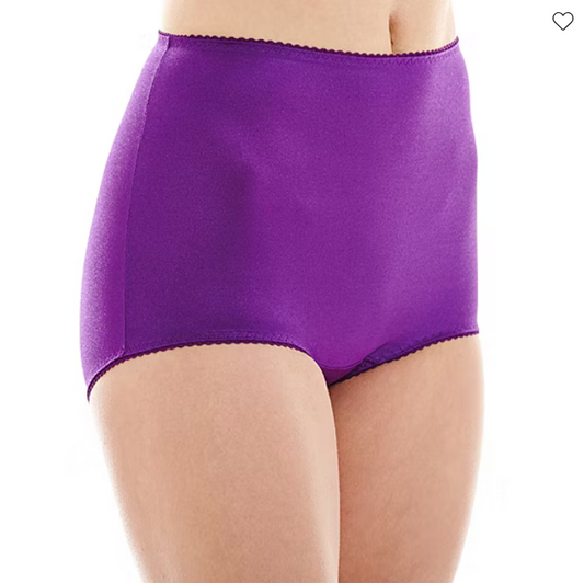 UNDERSCORE Rainbow Stretch Satin Control Briefs VIOLET L