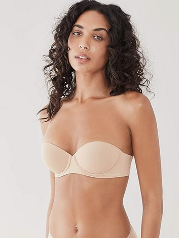 CALVIN KLEIN Perfectly Fit Strapless Convertible Push-Up Bra BARE 34DD