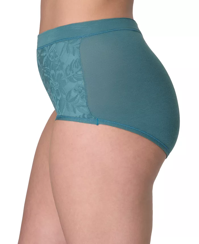 BALI Breathe Lace High-Rise Brief Underwear BLUE GREEN 2XL