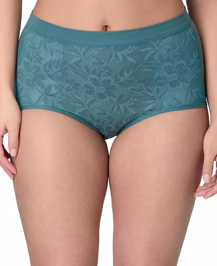 BALI Breathe Lace High-Rise Brief Underwear BLUE GREEN 2XL