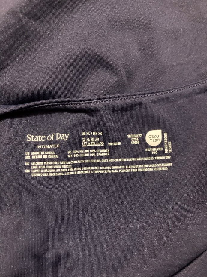 STATE OF DAY Seamless Thong Bodysuit NAVY XL