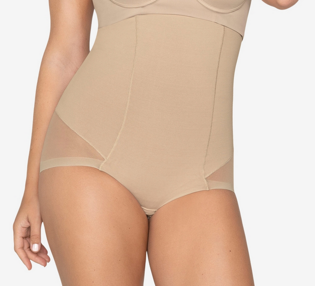 NWD LEONISA Extra High-Waisted Sheer Bottom Sculpting Shaper Panty BEIGE M