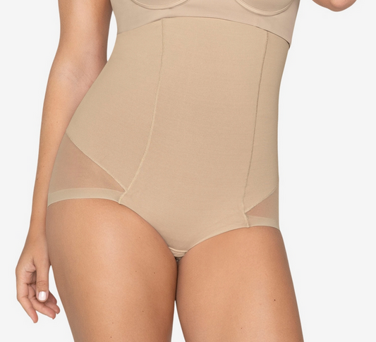 NWD LEONISA Extra High-Waisted Sheer Bottom Sculpting Shaper Panty BEIGE M