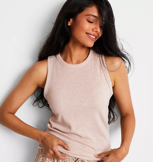 STATE OF DAY Ribbed High-Neck Sleep Tank CHAI M