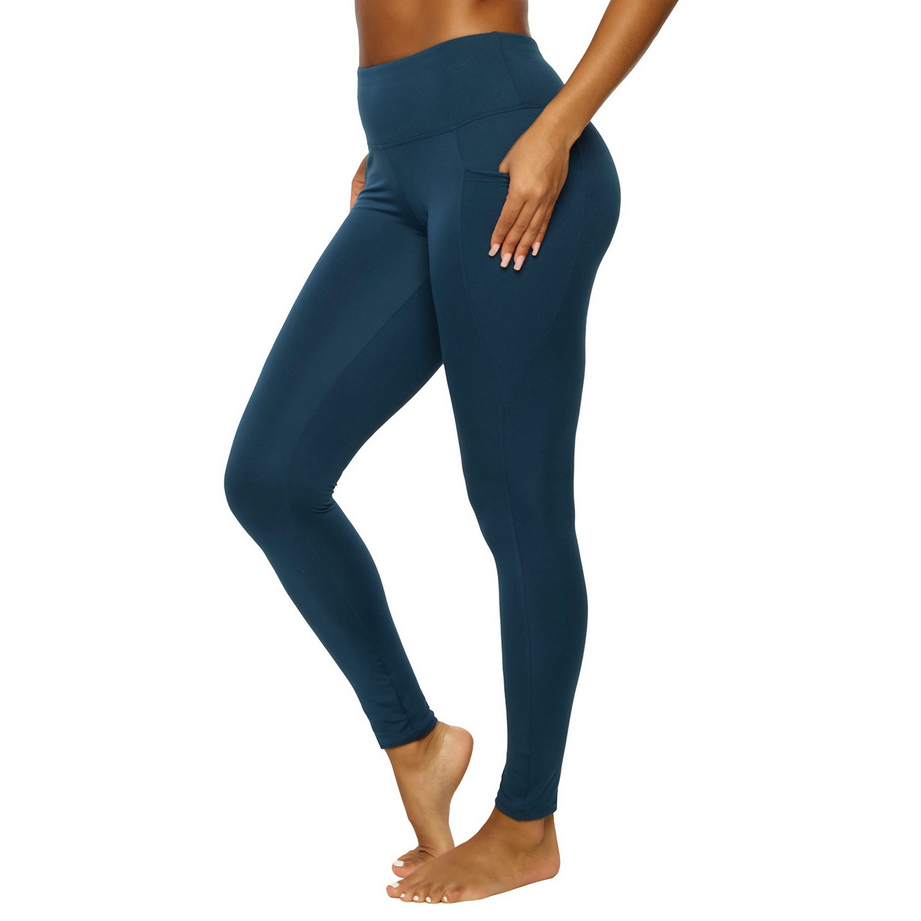 FELINA Athletic Pocket Legging Yoga Pants BLUE L