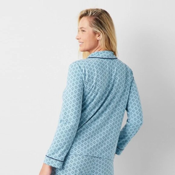 STATE OF DAY Packaged Notched-collar Pajama Set BLUE XL