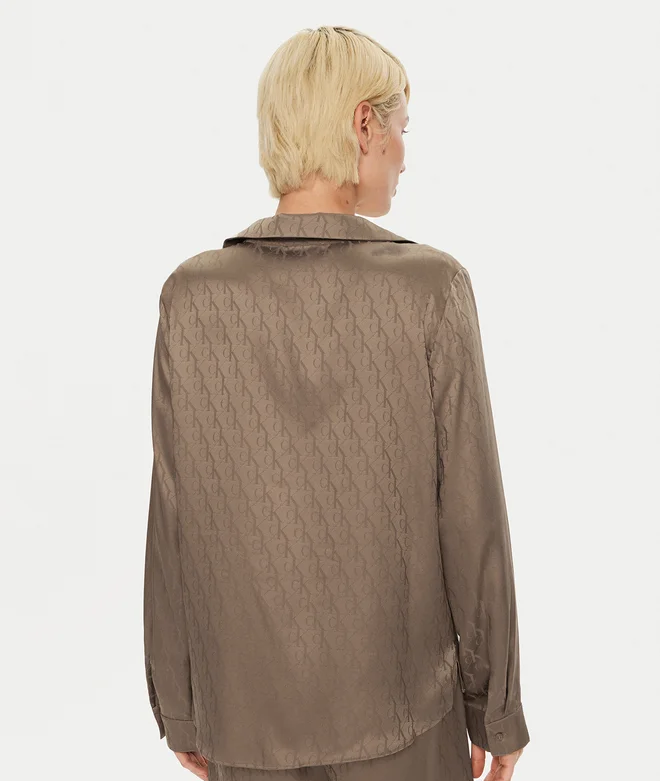 CALVIN KLEIN Buttondown Pajama T-shirt  BROWN M
