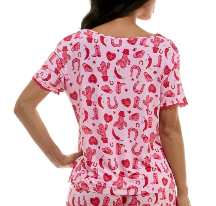 ROUDELAIN Pajama Shirt Top Round neck RED S