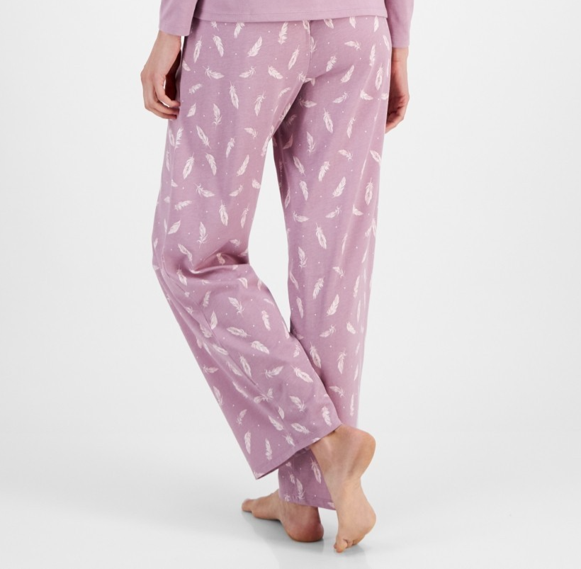 CHARTER CLUB Feather Pajama Pants Feathers PURPLE L