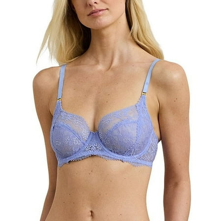 RALPH LAUREN Unlined Lace Full Coverage Bra PURPLE 34A