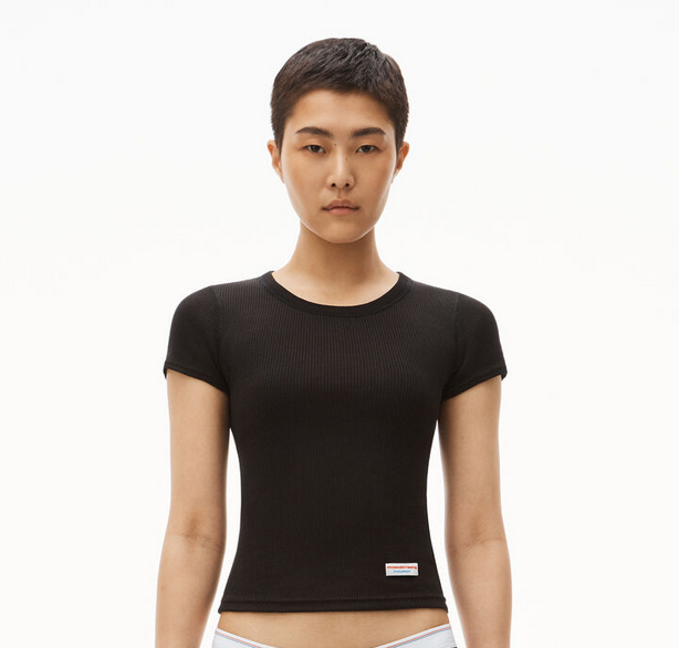 ALEXANDERWANG Wang Short Sleeve Crewneck Tee BLACK XL