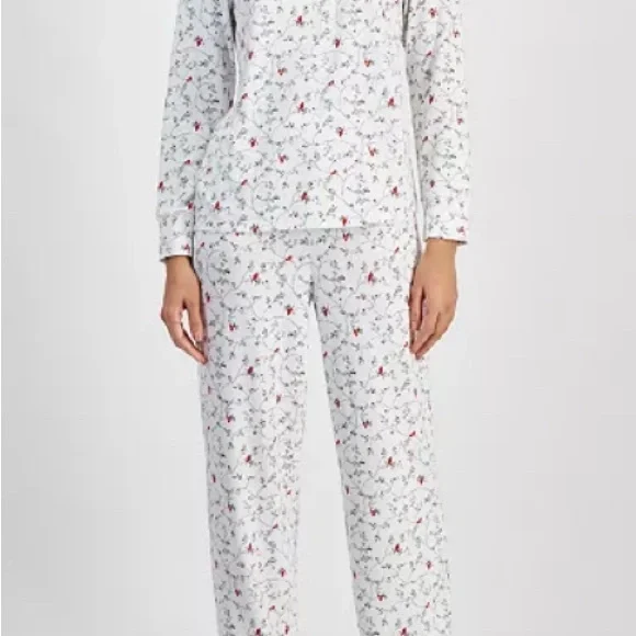Charter Club 2 Piece Pajama Top Delicate Cardinal XL