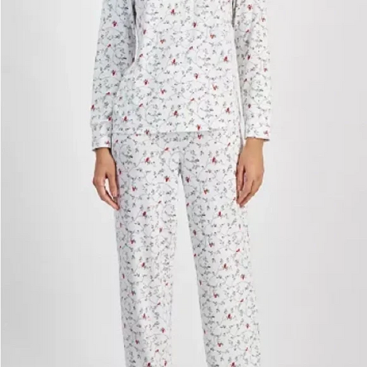 Charter Club 2 Piece Pajama Top Delicate Cardinal XL