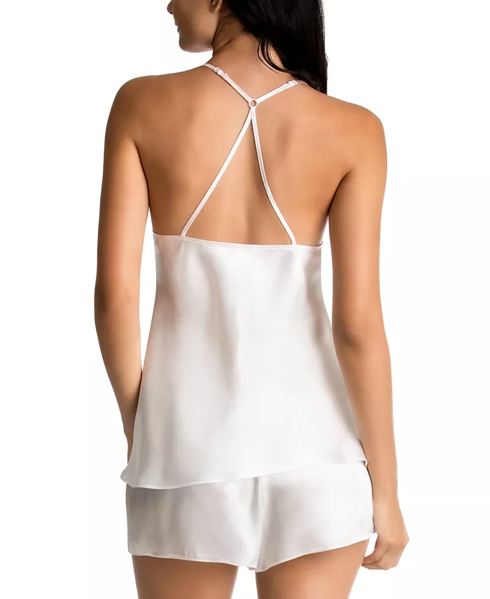 LINEA DONATELLA Bride Satin Wrap Robe, Cami & Tap Shorts Set WHITE M