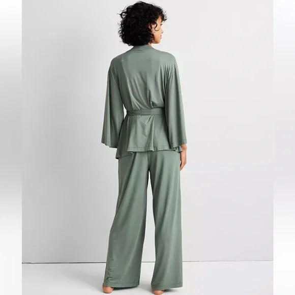 STATE OF DAY 3 pc Fluid Knit Pajama Set Modal Stretch Super Soft Luxury GREEN L