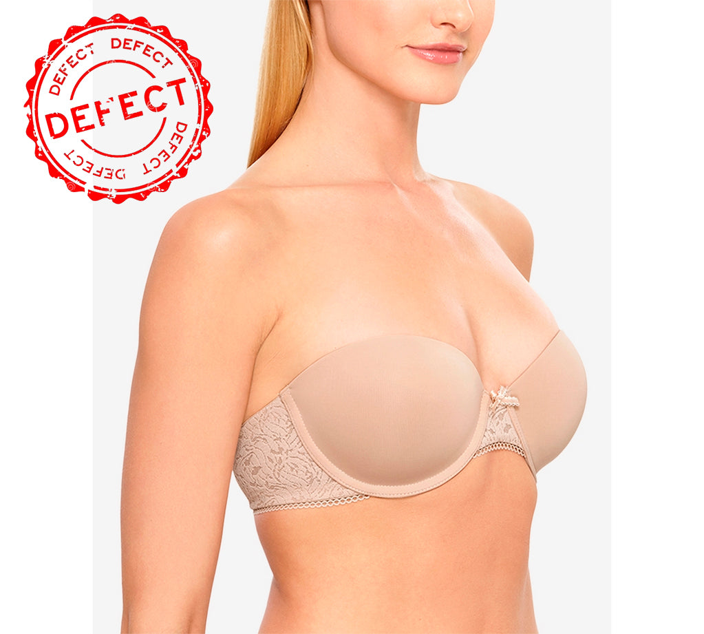 NWD B.TEMPT'D Modern Method Strapless Picot-Trimmed Bra BEIGE 34B