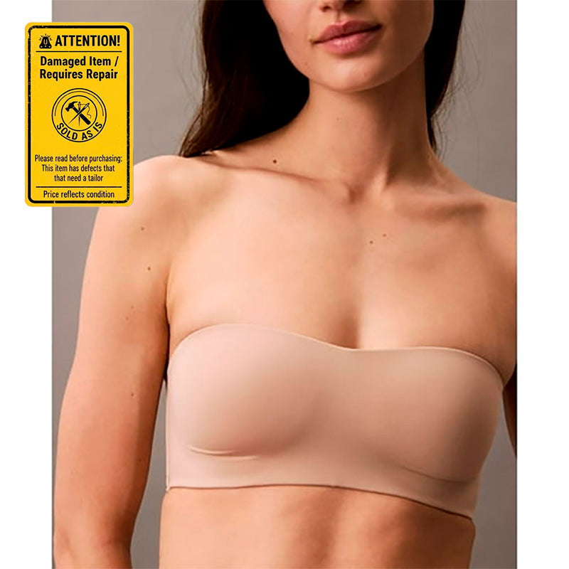 NWD CALVIN KLEIN Form to Body Lightly Lined Bandeau Bra BEIGE XL