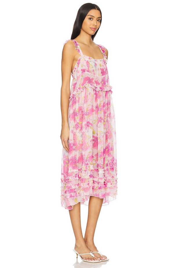 INTIMATELY midi dress printed PINK
