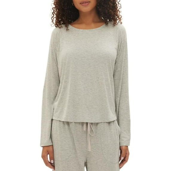 GAPBODY Long Sleeve Pajama Top with Round Neck GREY M