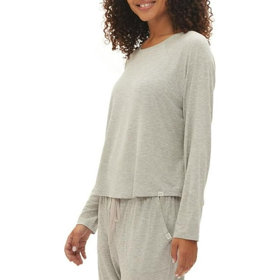 GAPBODY Long Sleeve Pajama Top with Round Neck GREY M