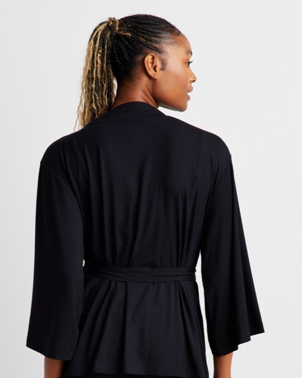 STATE OF DAY Fluid Knit Robe BLACK S