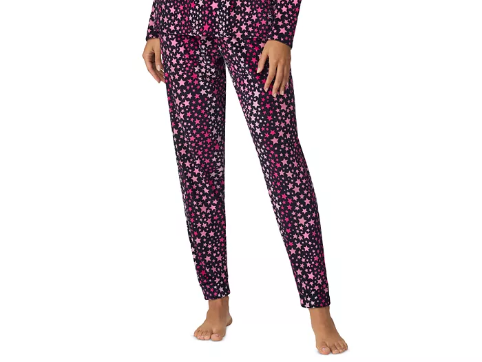 CUDDL DUDS Printed Velour Pants Pajama BLACK XL