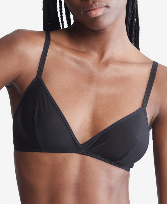 CALVIN KLEIN Sheer Marquisette Unlined Triangle Bra BLACK XS