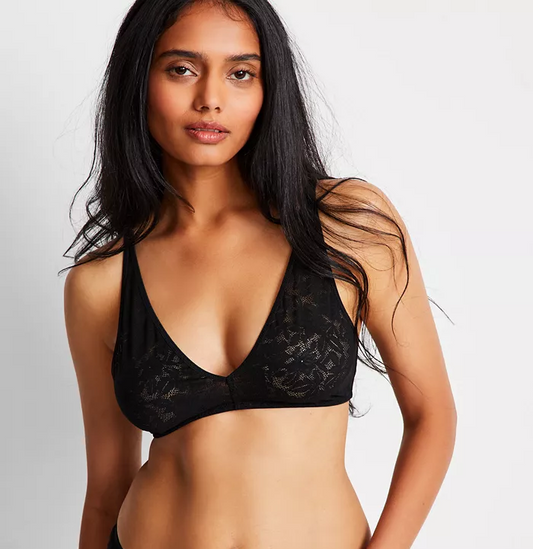 STATE OF DAY Mesh Lace Bralette BLACK XL