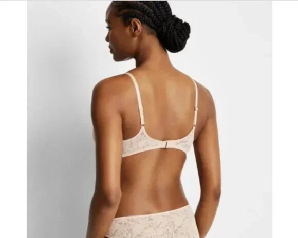 STATE OF DAY Mesh Lace Bralette NUDE L