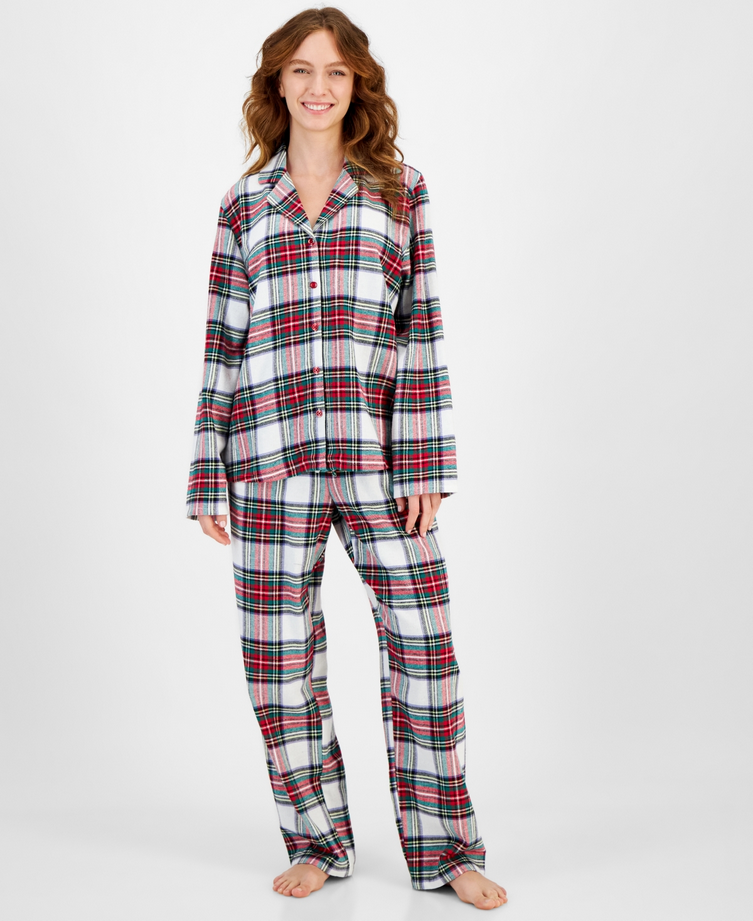 FAMILY PJS Stewart Cotton Plaid Pajamas Set MULTICOLOR XL