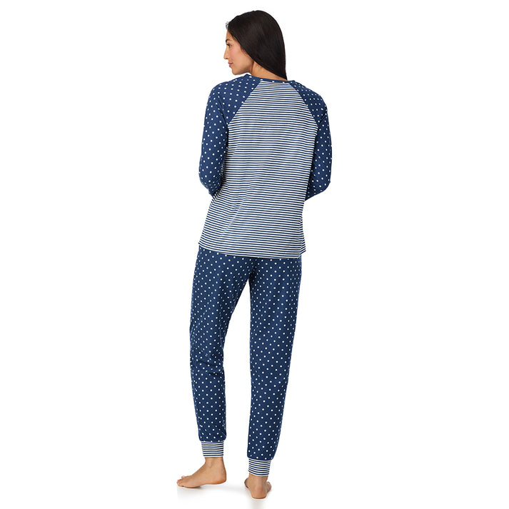 CUDDL DUDS Long Sleeve with Jogger Pajama Set BLUE M