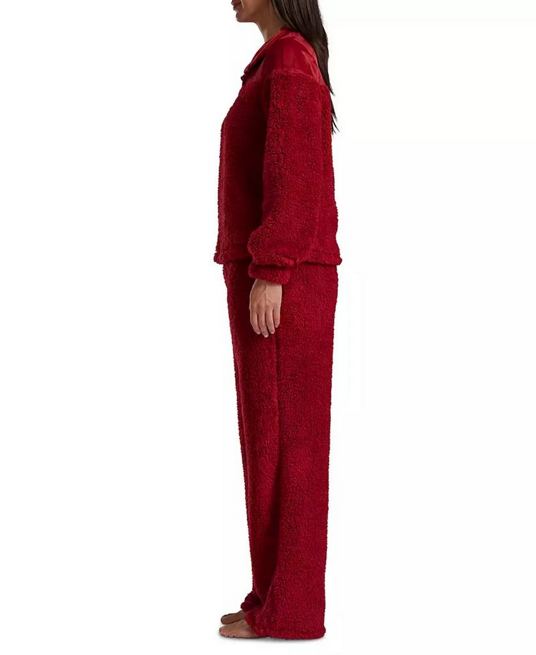 TOMMY HILFIGER 2-Piece Long Sleeves Sherpa Set RED XL