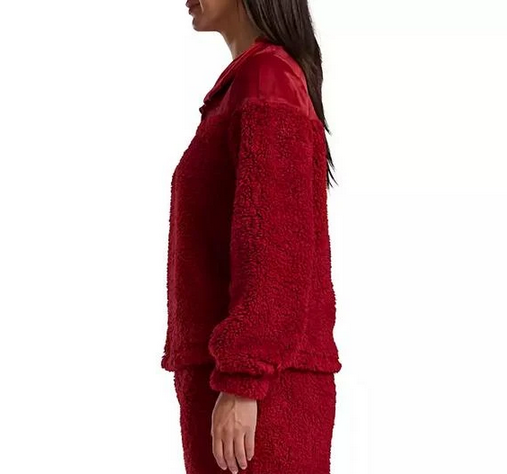 TOMMY HILFIGER 2-Piece Long Sleeves Sherpa Top RED XL