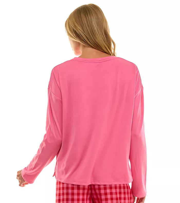 ROUDELAIN Long-Sleeve Drop Shoulder Top PINK L