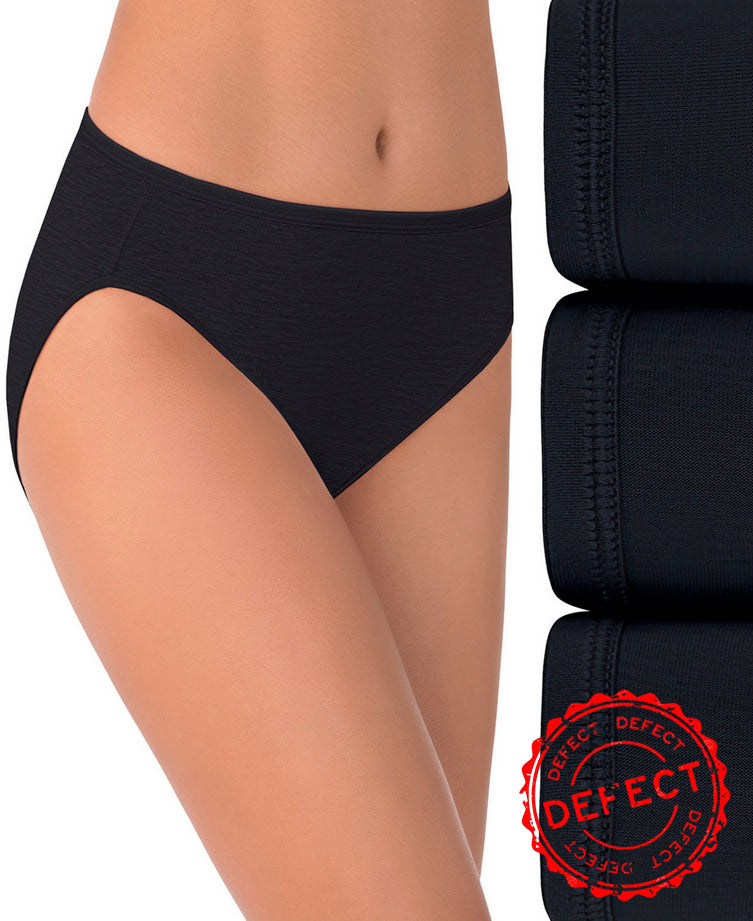 NWD VANITY FAIR Illumination Hi-Cut Brief Underwear 3 Pack BLACK L