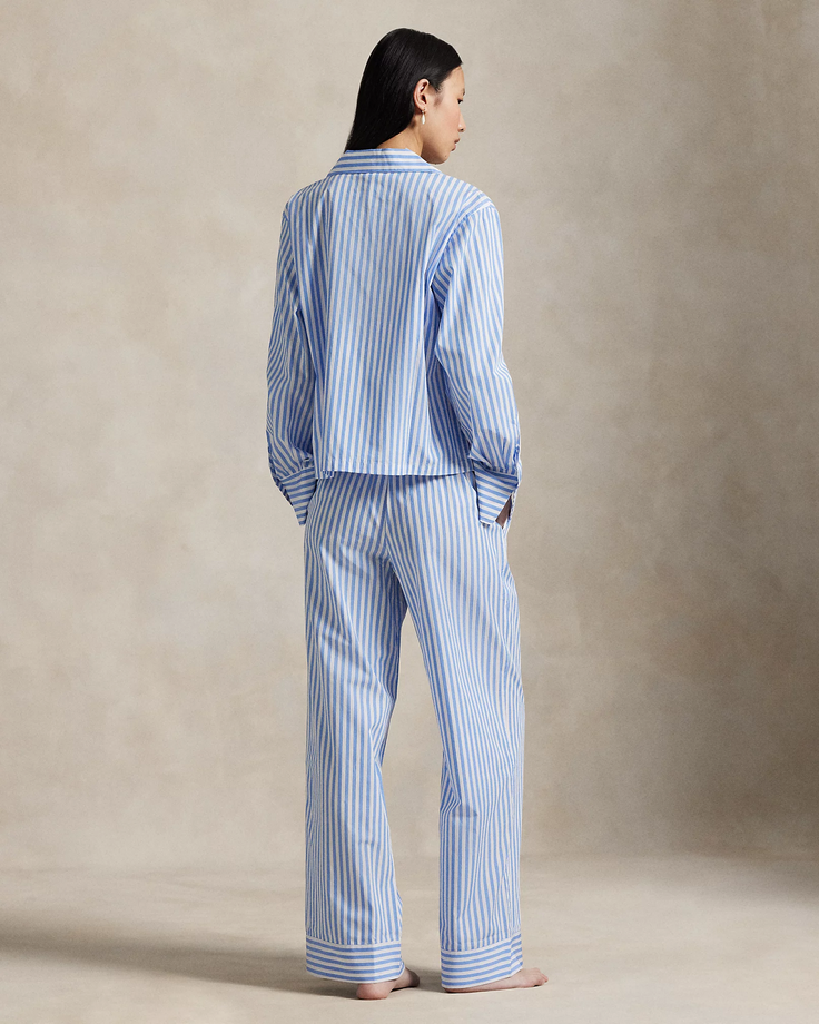 POLO RALPH LAUREN Long-Sleeve Poplin Pajama Set BLUE L