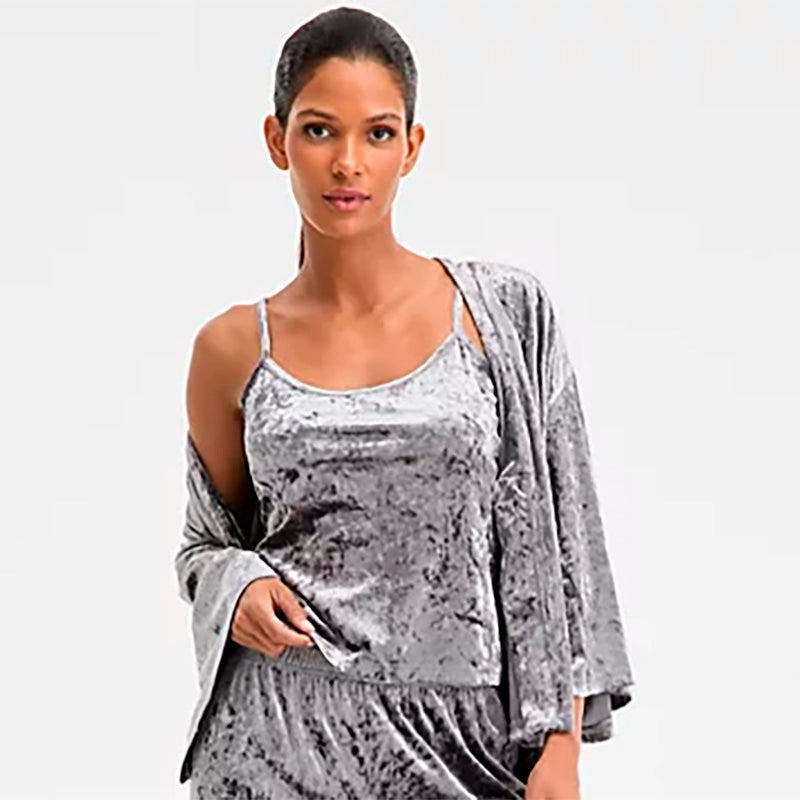 I.N.C Crushed Velvet Pajama top GREY M