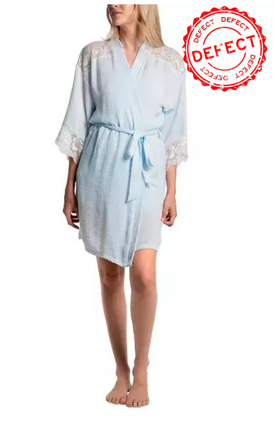 NWD LINEA DONATELLA Luxe Satin Bridal Robe PALE BLUE S/M