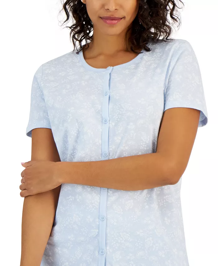 CHARTER CLUB Cotton Printed Cropped Pajama top PAISLEY FLORAL M