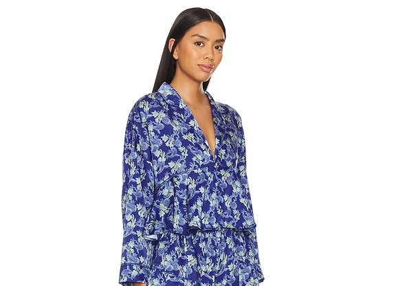 FREE PEOPLE Beauty sleepwear top BLUE SEA M