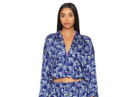 FREE PEOPLE Beauty sleepwear top BLUE SEA M