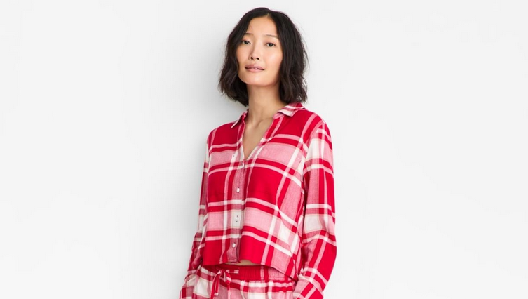STATE OF DAY Nightwear pajama top RED L